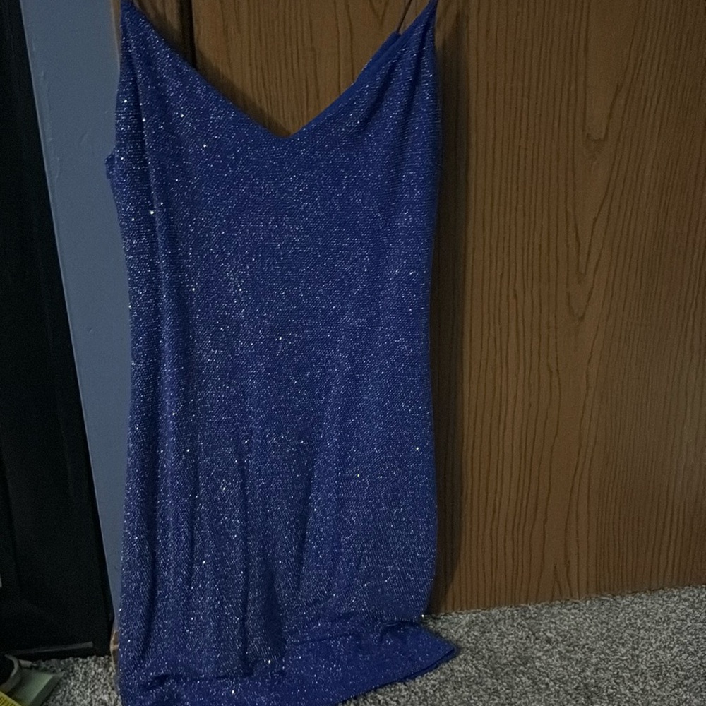 Blue mini dress (sparkly) size says 9/10